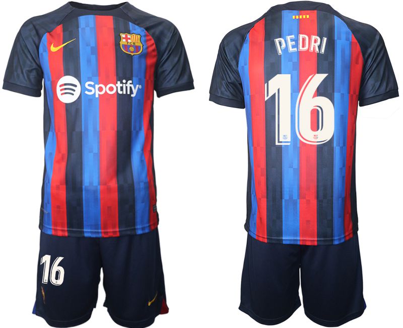 Men 2022-2023 Club Barcelona home blue #16 Soccer Jersey->barcelona jersey->Soccer Club Jersey
